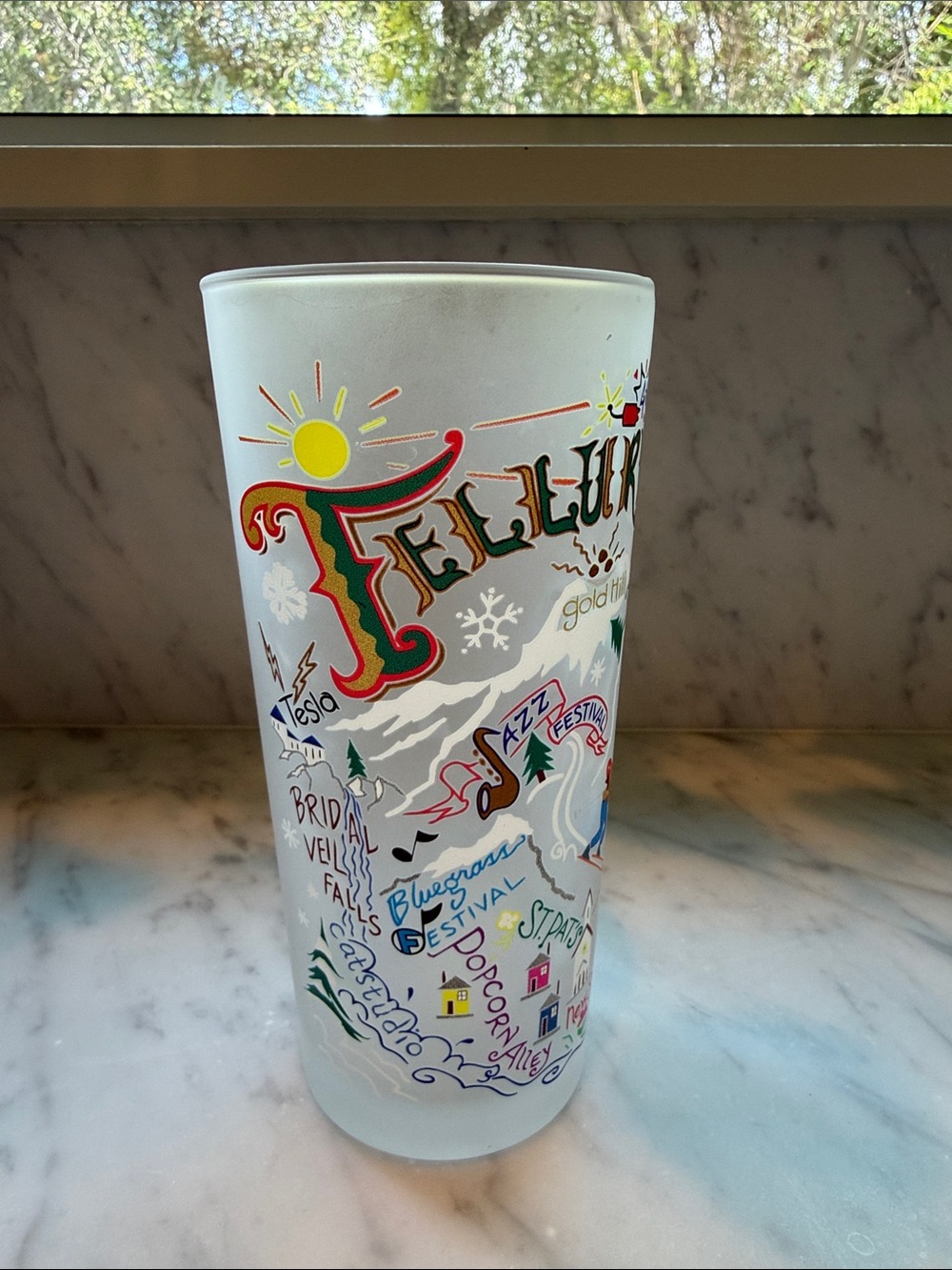 CatStudio Telluride Frosted Illustrated Glass - Multicolor